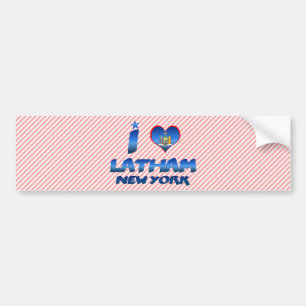 Pegatina Para Coche Amo Latham, Nueva York