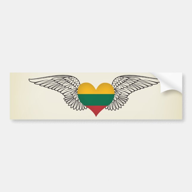 Pegatina Para Coche Amo Lituania - alas (Frente)