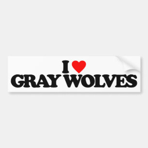 PEGATINA PARA COCHE AMO LOBOS GRISES