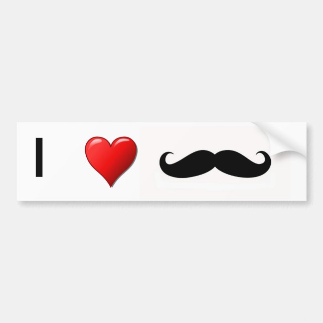 PEGATINA PARA COCHE AMO LOS BIGOTES (Frente)