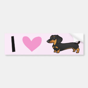 Pegatina Para Coche Amo los Dachshunds (la capa lisa)