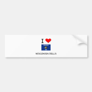 Pegatina Para Coche Amo los Dells Wisconsin de Wisconsin
