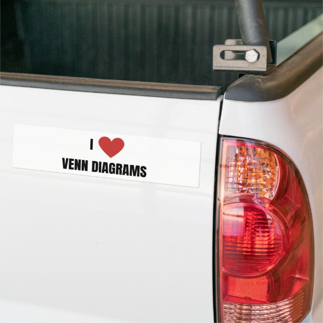 Pegatina Para Coche Amo los diagramas de Venn (En Camión)