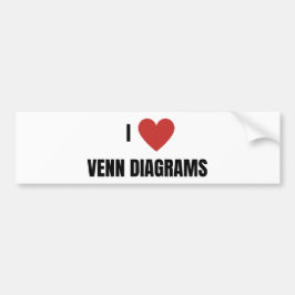 Pegatina Para Coche Amo los diagramas de Venn