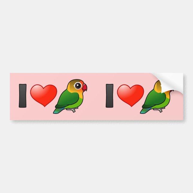 Pegatina Para Coche Amo los Lovebirds de Fischer (Frente)