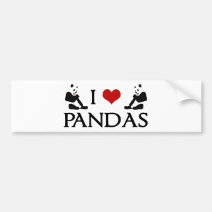 Pegatina Para Coche Amo los osos de panda lindos
