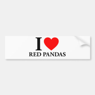 Pegatina Para Coche Amo los Pandas Rojos