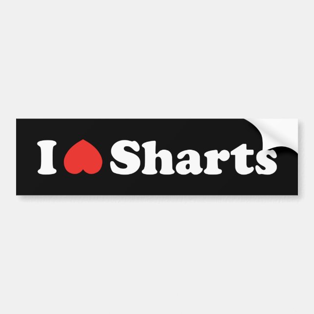 Pegatina Para Coche Amo los Sharts (Frente)