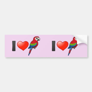Pegatina Para Coche Amo Macaws Verde-cons alas