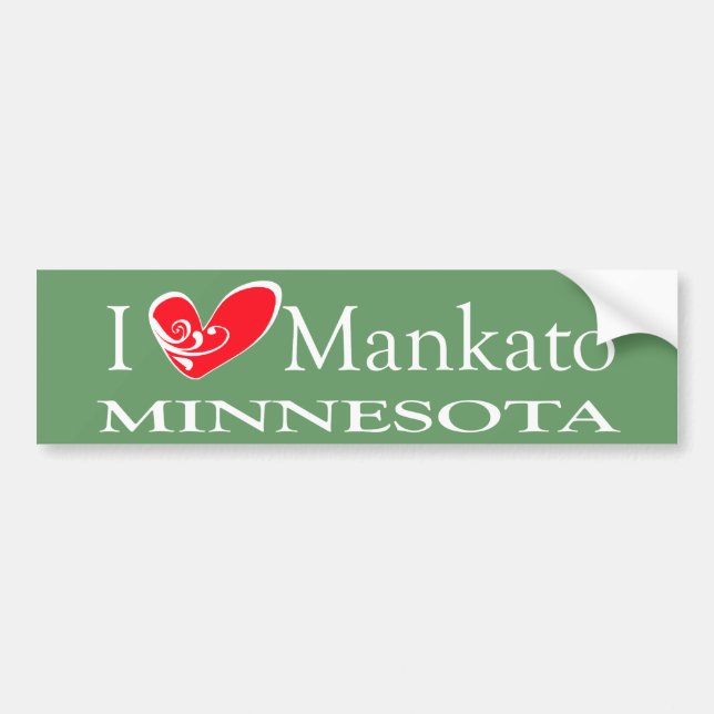 Pegatina Para Coche Amo Mankato Minnesota (Frente)