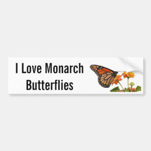Pegatina Para Coche Amo mariposas de monarca
