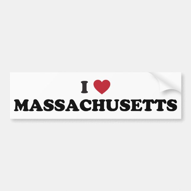 Pegatina Para Coche Amo Massachusetts (Frente)