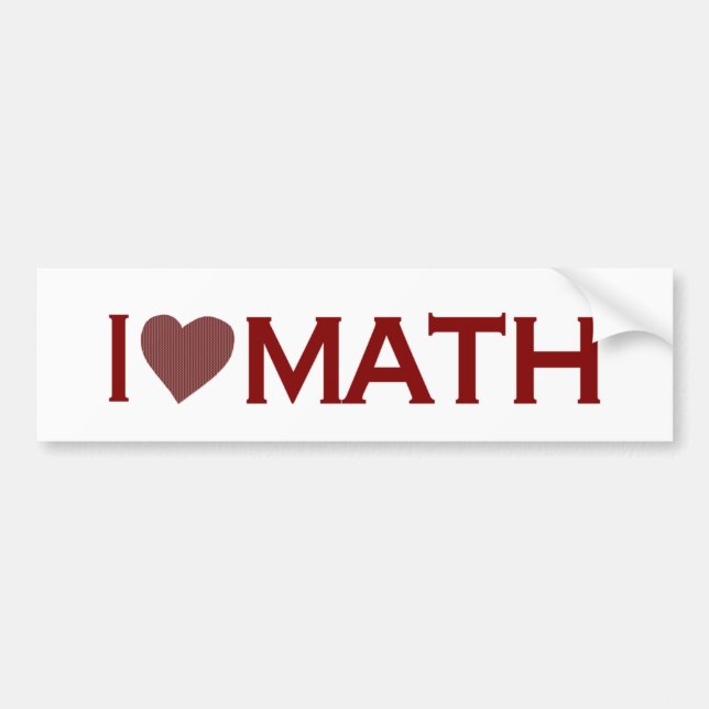 Pegatina Para Coche Amo matemáticas (Frente)