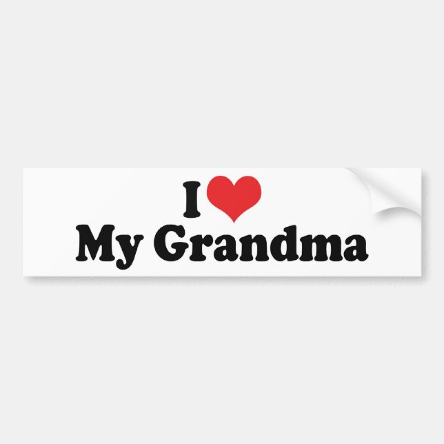 Pegatina Para Coche Amo Mi Abuela Bumper Sticker (Frente)