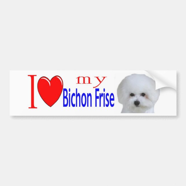 Pegatina Para Coche Amo mi afro 3 del bichon (Frente)