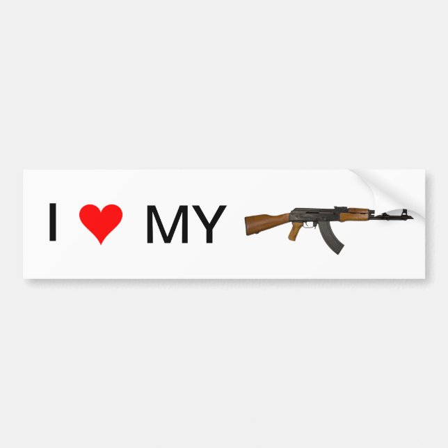 Pegatina Para Coche Amo mi arma. (AK-47) (Frente)