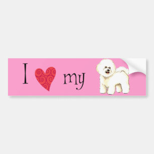 Pegatina Para Coche Amo mi Bichon Frise