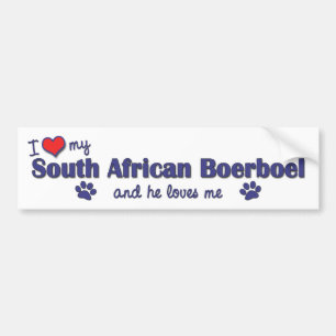 Pegatina Para Coche Amo mi Boerboel surafricano (el perro masculino)