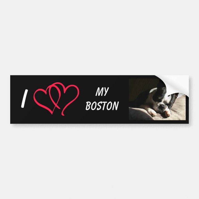 Pegatina Para Coche Amo mi Boston (Frente)