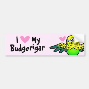 Pegatina Para Coche Amo mi Budgie