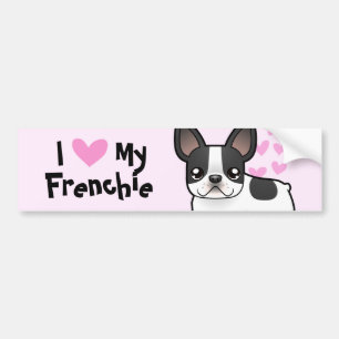 Pegatina Para Coche Amo mi bulldog francés