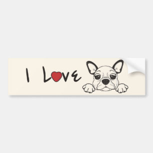 Pegatina Para Coche Amo mi bulldog francés