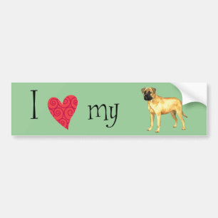 Pegatina Para Coche Amo mi Bullmastiff