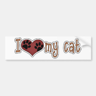 Pegatina Para Coche Amo mi *Bumper Sticker* del gato