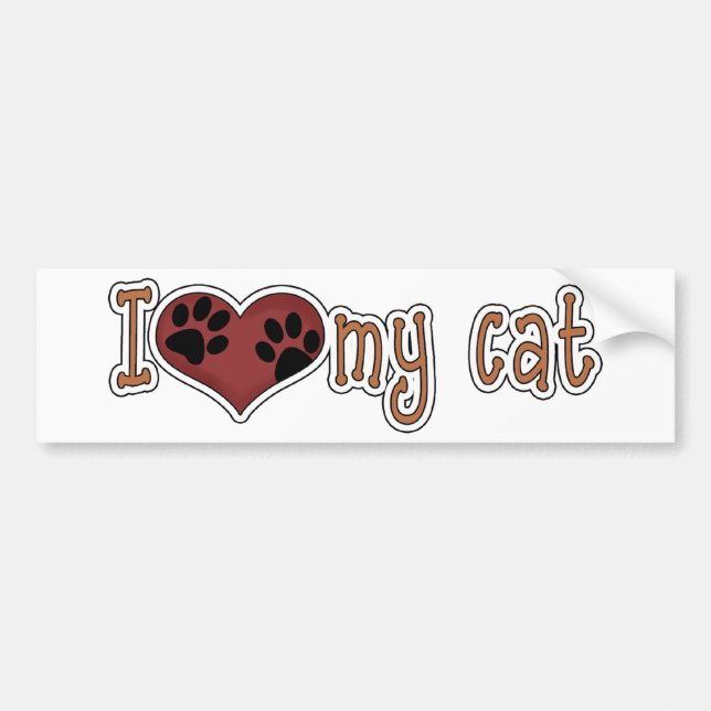 Pegatina Para Coche Amo mi *Bumper Sticker* del gato (Frente)