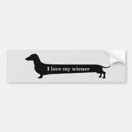 Pegatina Para Coche Amo mi bumpersticker del dachshund de la salchicha