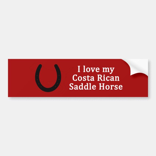 Pegatina Para Coche Amo Mi Caballo De Caballo Costarricense (Frente)