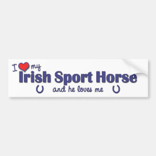 Pegatina Para Coche Amo mi caballo irlandés del deporte (el caballo