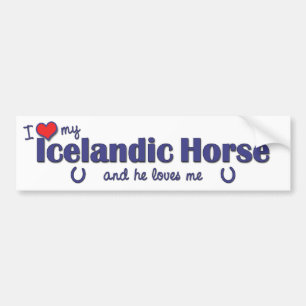 Pegatina Para Coche Amo mi caballo islandés (el caballo masculino)