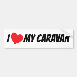 Pegatina Para Coche Amo Mi Caravana Gran Corazón de Amor Rojo