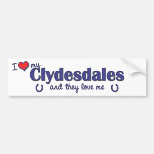 Pegatina Para Coche Amo mi Clydesdales (los caballos múltiples)