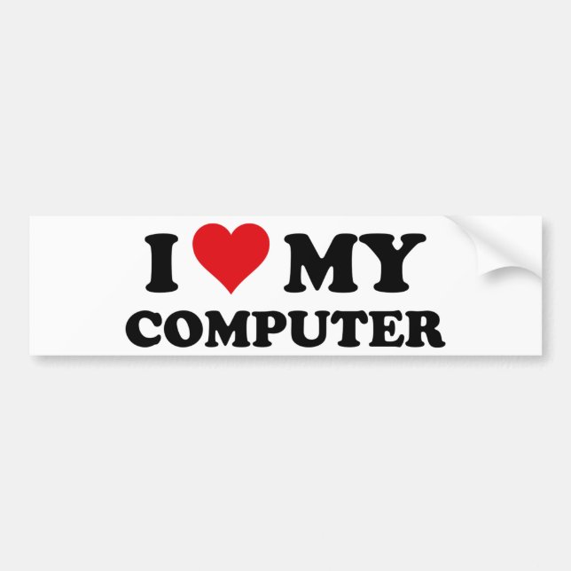 Pegatina Para Coche Amo Mi Computadora (Frente)