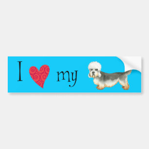 Pegatina Para Coche Amo mi Dandie Dinmont Terrier