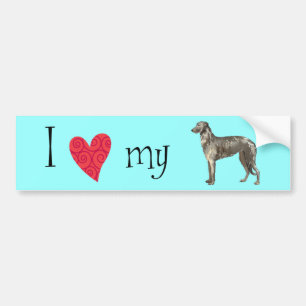 Pegatina Para Coche Amo mi Deerhound escocés