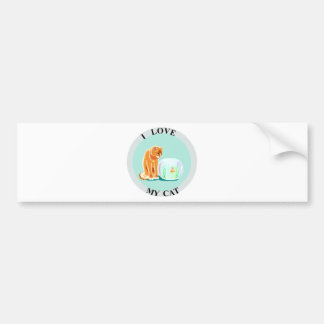 Pegatina Para Coche ¡Amo mi gato!