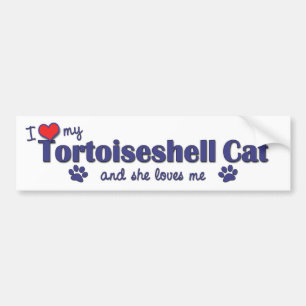 Pegatina Para Coche Amo mi gato de la concha (el gato femenino)