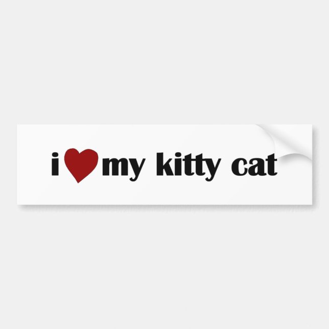Pegatina Para Coche Amo mi gato del gatito (Frente)
