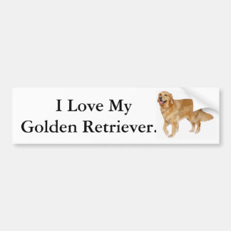 Pegatina Para Coche Amo mi golden retriever