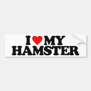 PEGATINA PARA COCHE AMO MI HÁMSTER
