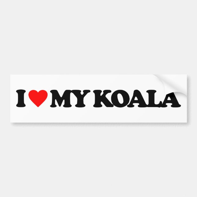 PEGATINA PARA COCHE AMO MI KOALA (Frente)