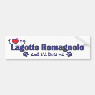 Pegatina Para Coche Amo mi Lagotto Romagnolo (el perro femenino)