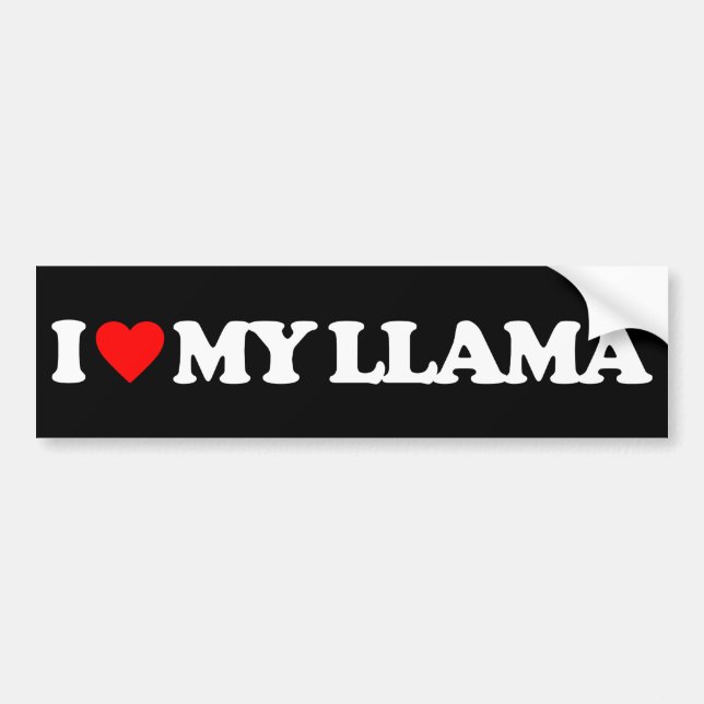 PEGATINA PARA COCHE AMO MI LLAMA (Frente)