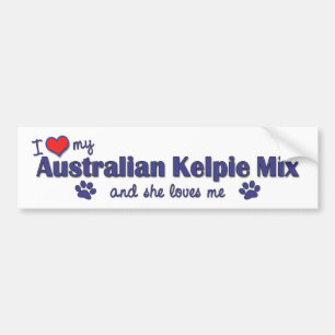 Pegatina Para Coche Amo mi mezcla australiana del Kelpie (el perro