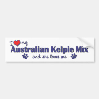 Pegatina Para Coche Amo mi mezcla australiana del Kelpie (el perro