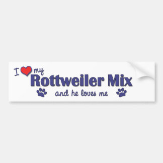 Pegatina Para Coche Amo mi mezcla de Rottweiler (el perro masculino)