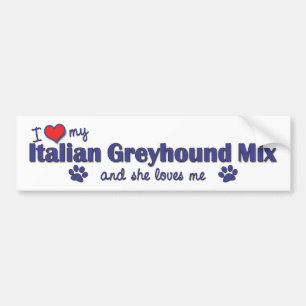 Pegatina Para Coche Amo mi mezcla del galgo italiano (el perro